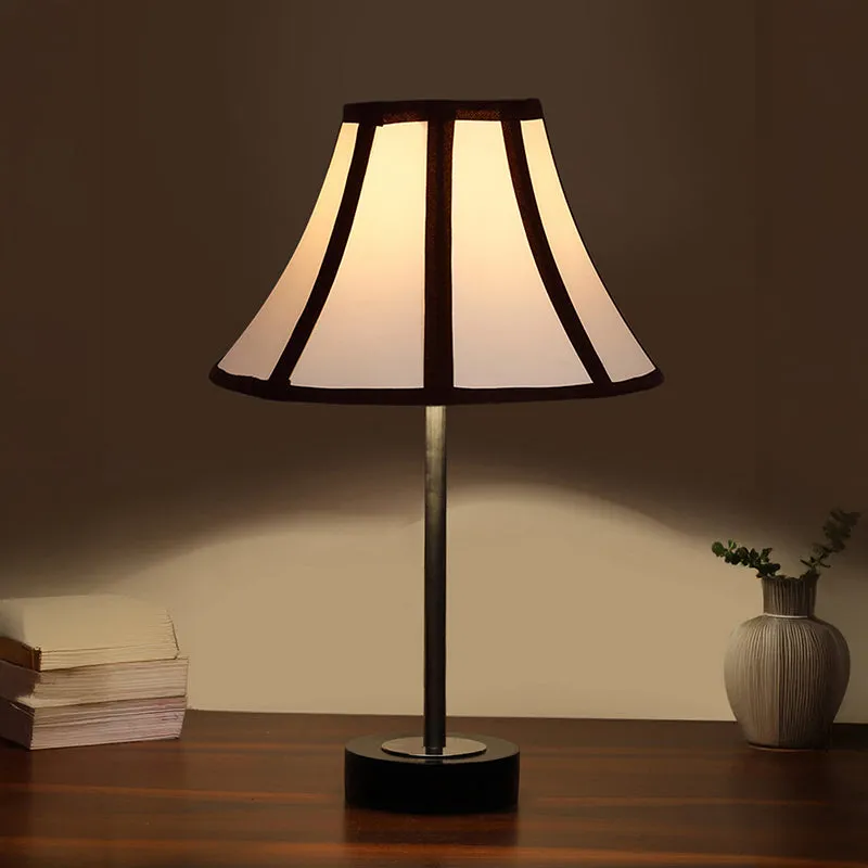 Stripra Rodin Wooden Table Lamp - White,Silver,Black media 1