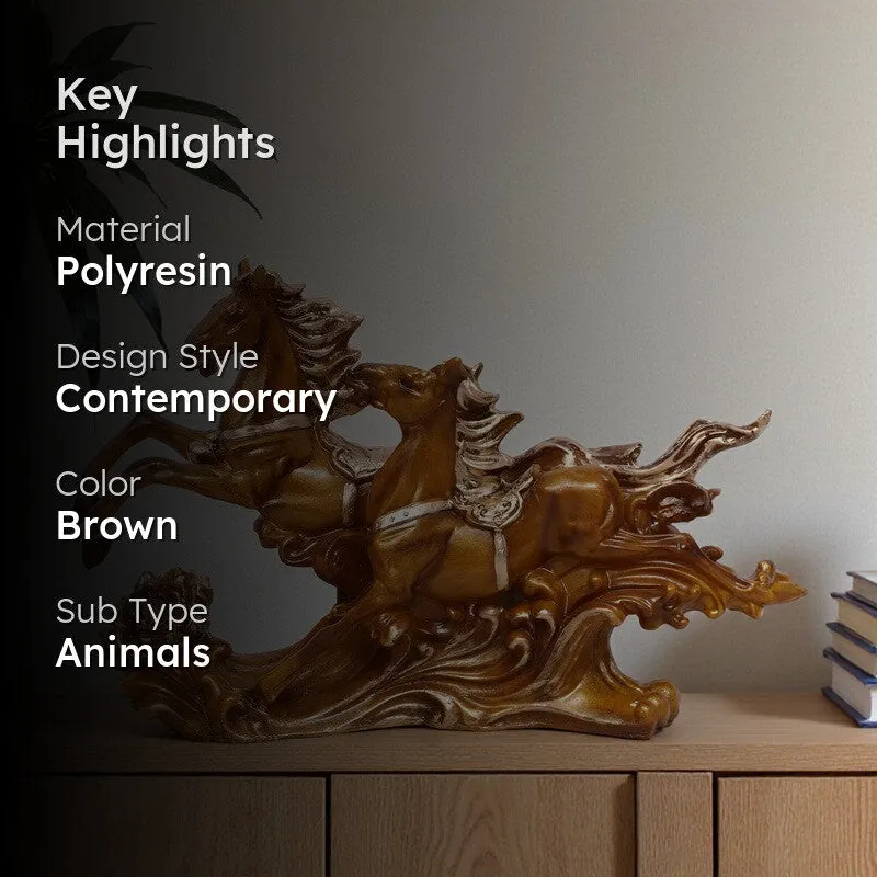 Galloping Horses Polyresin Showpiece media 2
