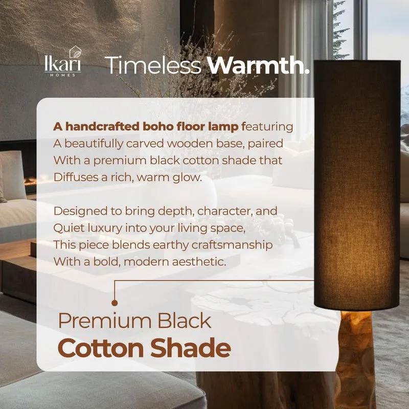Tall Black Mango Wood Floor Lamp media 7