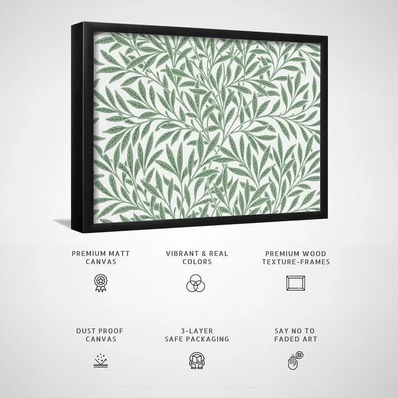 Leafy Mural By William Morris - Black Frame media 5