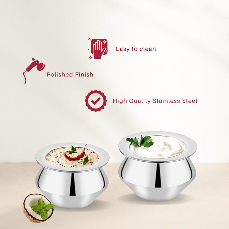 Dritha Handi With Lid - 110 mL / 3 Inches - Set of Two media 3
