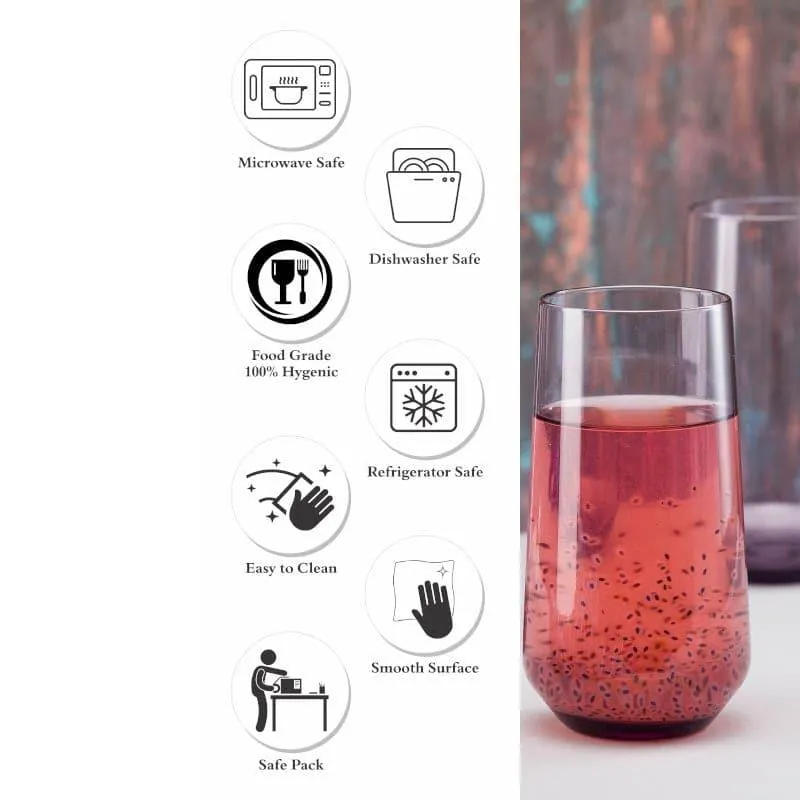 Pasabahce Diso Violet Tumbler (470 ML) - Set Of Six media 7