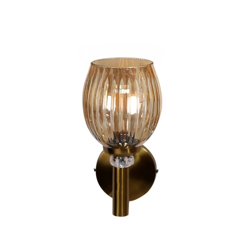 Warm Amber Golden Base Glass Wall Lamp media 6