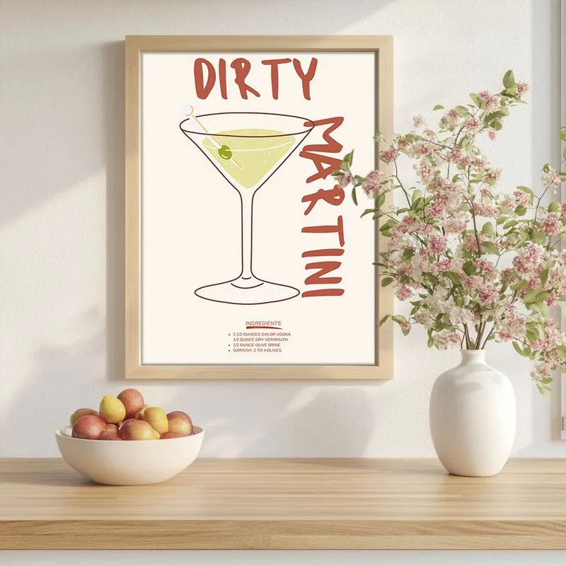 Dirty Martini Archival Canvas Wall Art - White media 1