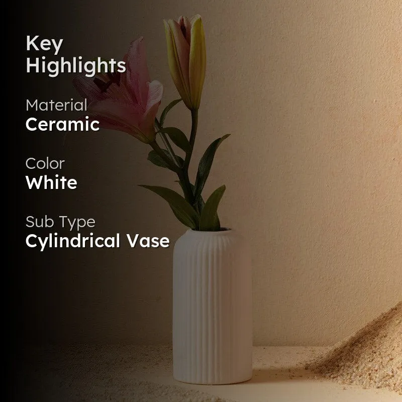 Abdiya Ceramic Vase - White media 2