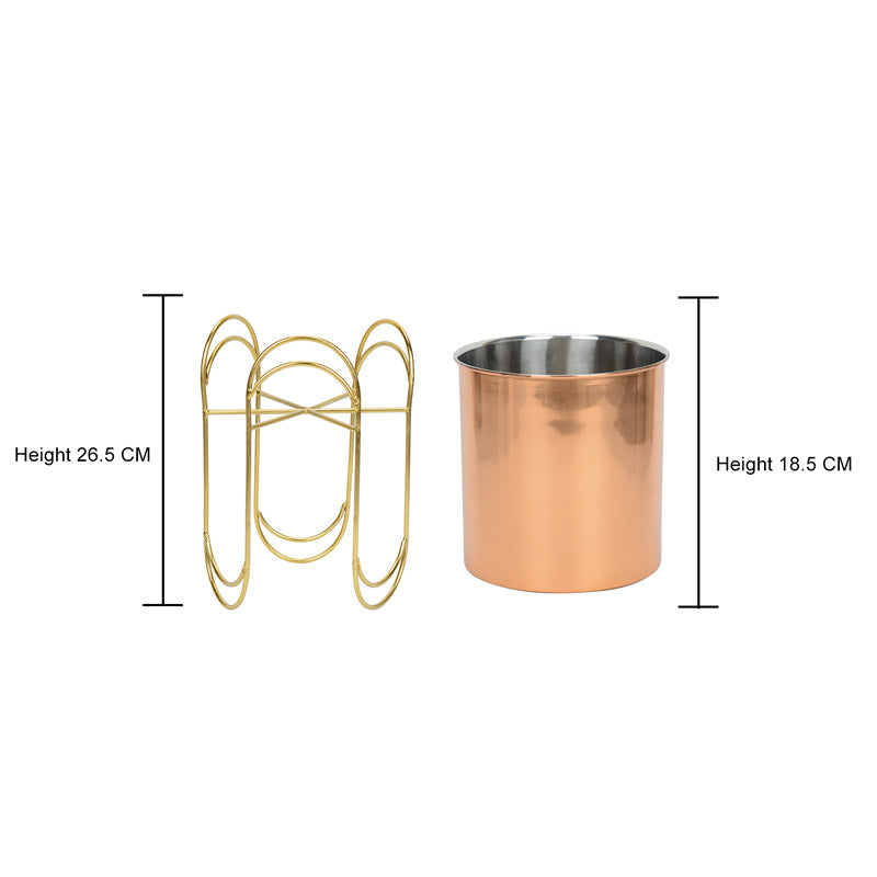 Vyra Stainless Steel Planter - Copper & Gold image 5
