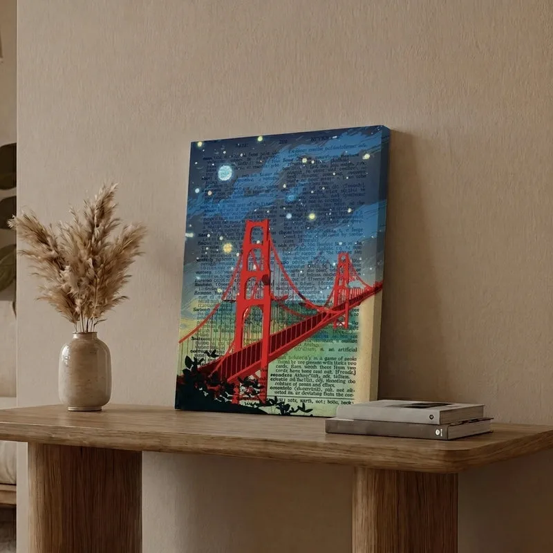 Moonlit Bridge Wall Painting media 1