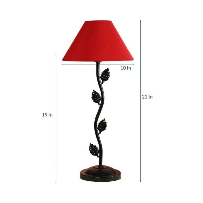 Rosa Clemantis Fabric Table Lamp - Red,Black media 5