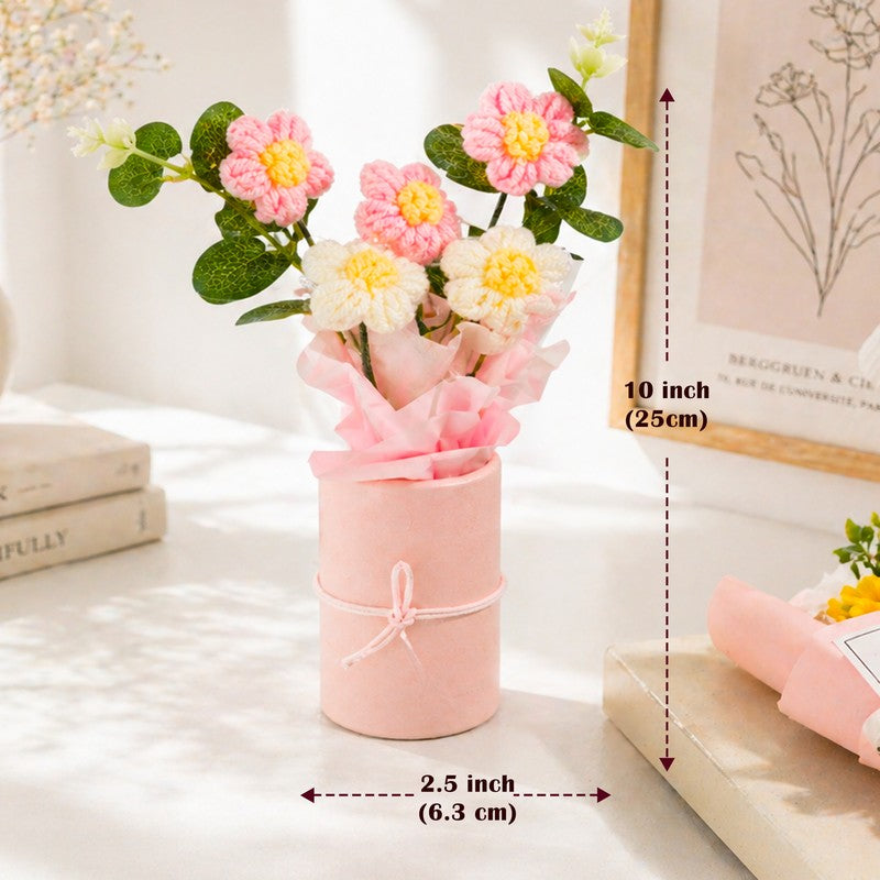 PrimeCraft Crochet Artificial Flower - Pink media 7