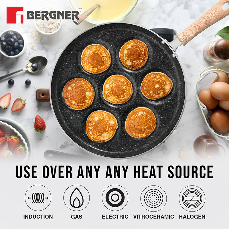 Bergner Aeris Non-Stick Uthappam Pan (7 Pit) - 30 cm image 7