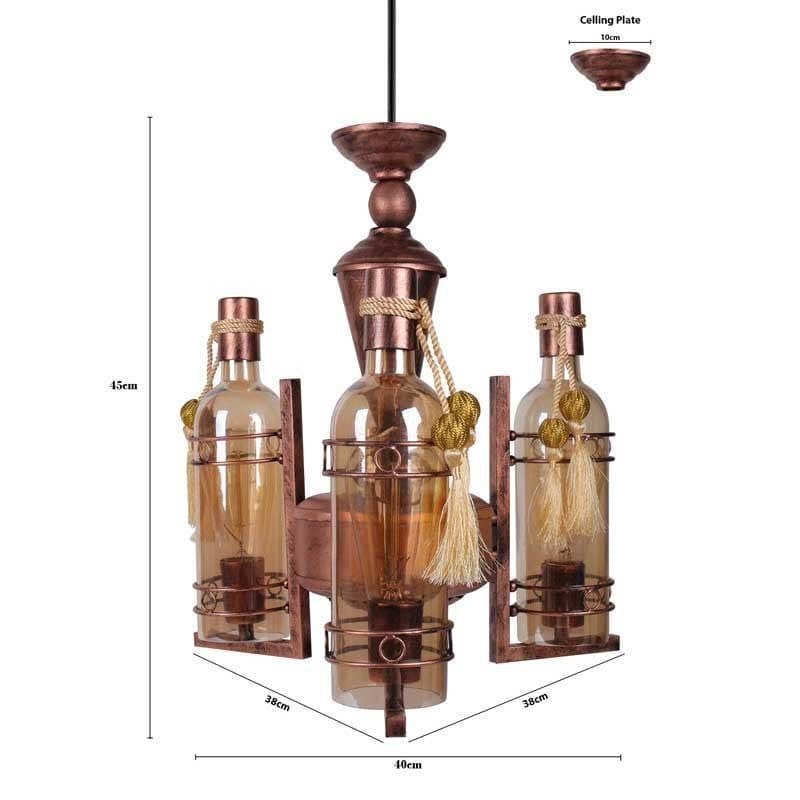 Industrial Farmhouse Metal Bottle Chandelier - Copper media 6