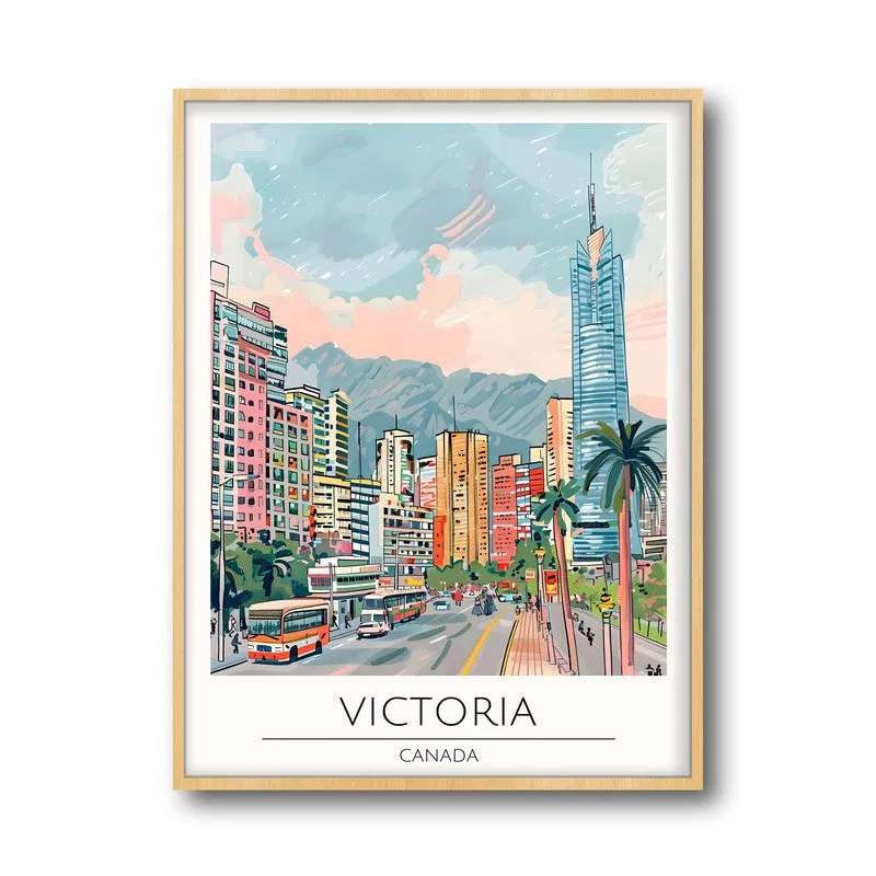 Vintage Victoria Framed Canvas Archival Canvas Wall Painting - Natural Brown Frame media 5