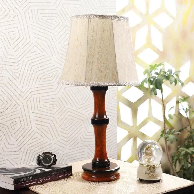 Roda Troton Fabric Table Lamp - White,Brown media 3