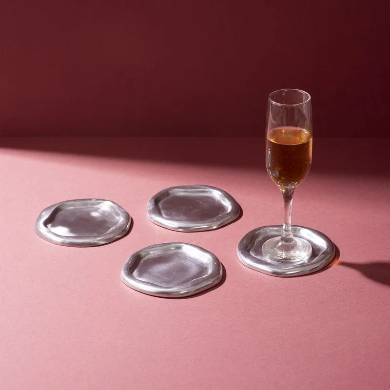Radiant Hexa Aluminium Coaster - Set Of Four media 1