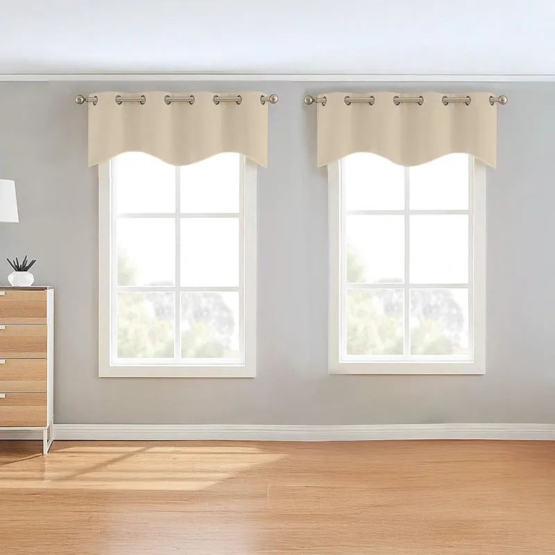 Vienna Pleated Curtain Valance (Beige) - Set Of Two media 1