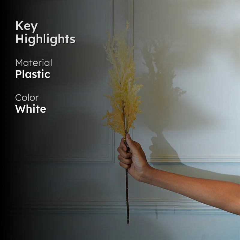Faux Asparnagus Pampas Flower Stick (White) - 25 CM media 2