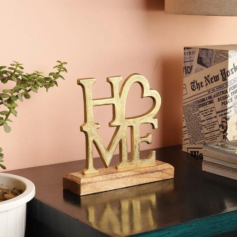 Serene Home Typography Showpiece - Gold media 1