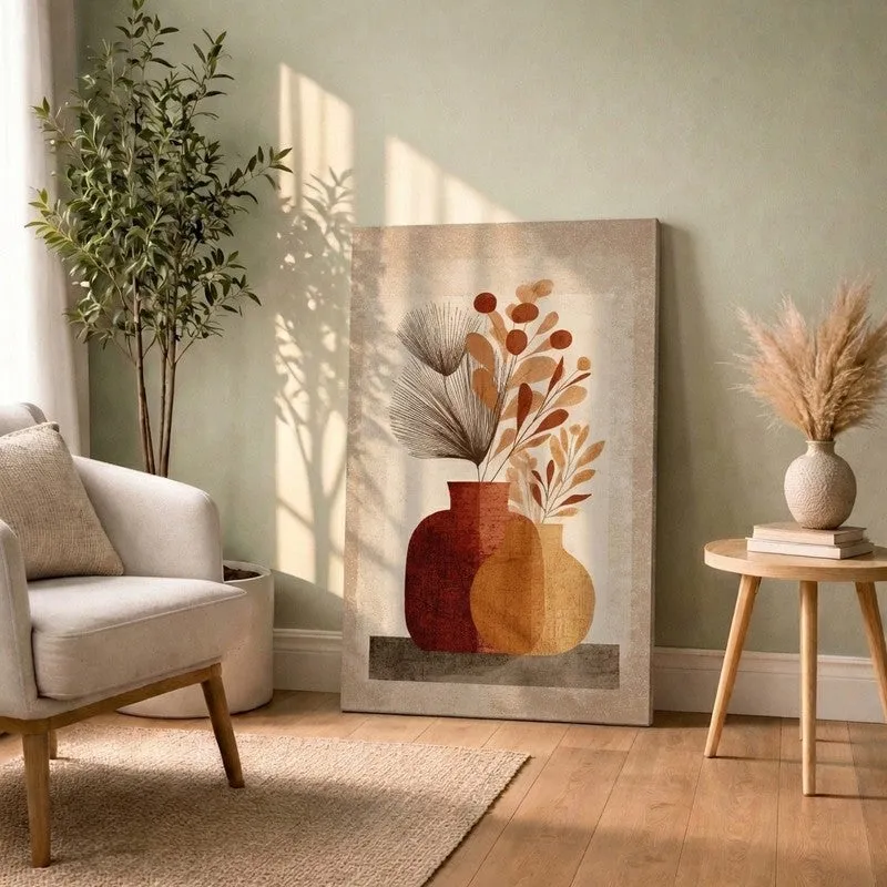 Earthy Vase Composition Canvas Wall Art media 1