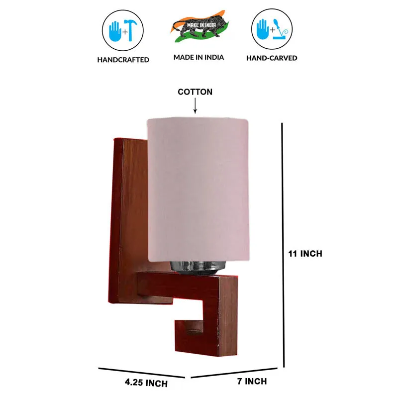 Hazel Cylindrical Wooden Wall Lamp media 5