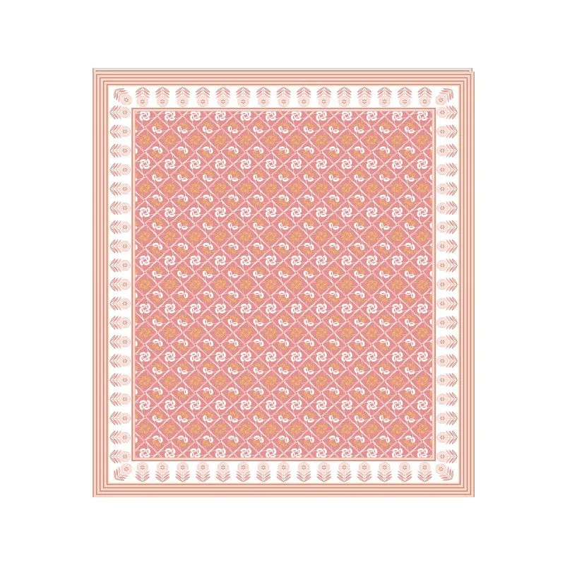 Rang Aura Cotton Bedsheet (Pink,Yellow) - 120 TC media 4