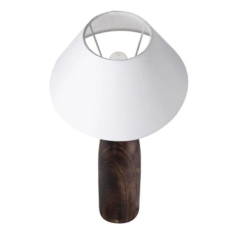 Harmony Glimpse Fabric Table Lamp With Conical Shade - White,Brown media 3