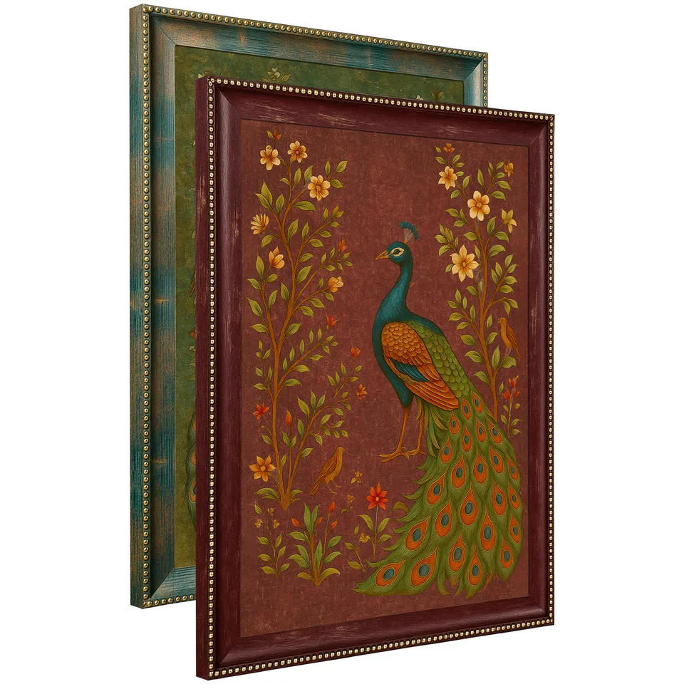 Royal Peacock Bloom Wall Art - Set Of Two media 10