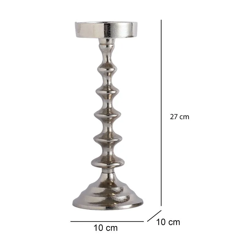 Heritage Pedestal Candle Holder - Silver media 7