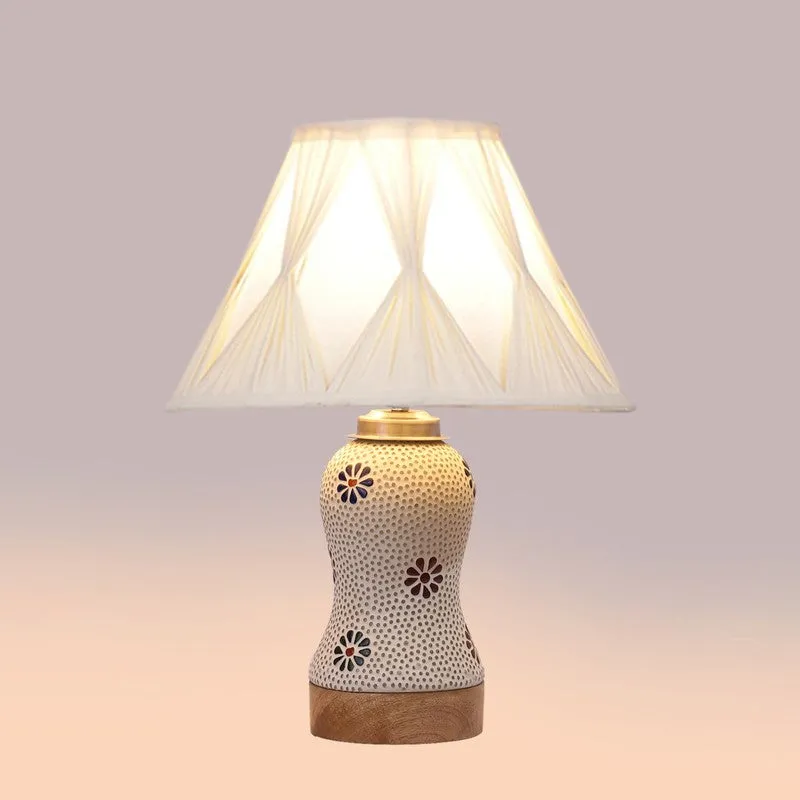 Espera Smocked Wooden Table Lamp - Multicolor media 6