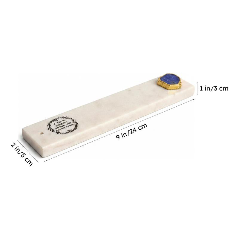 Gayathri Mantra Marble Incense Holder With Agate Plating - Blue media 6