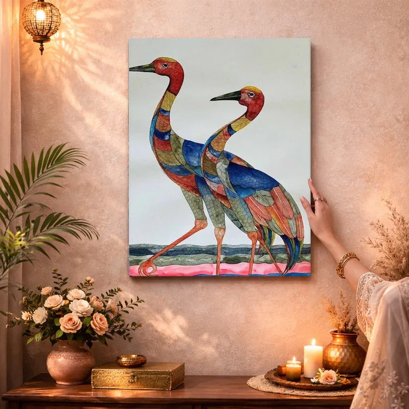 Sarus Crane Canvas Wall Art & Paintings media 3