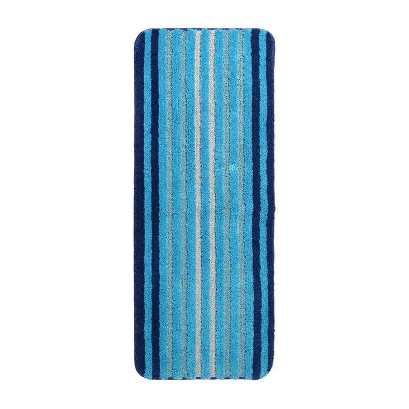 StripeScape Microfiber Bath Mats (Blue) - Set of Two media 4