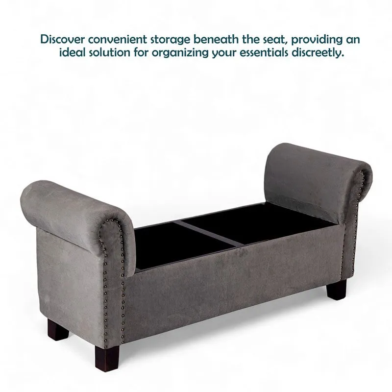 Vavro Sheesham Wooden Bench - Grey media 8