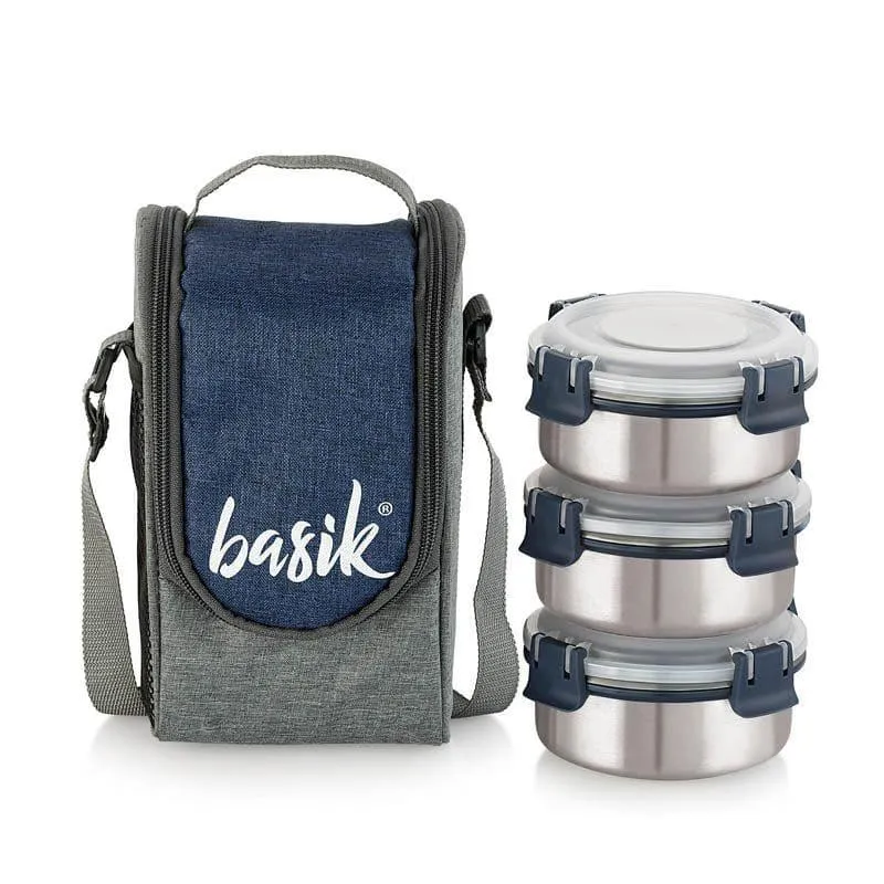 Yumbox Express Lunch Box With Bag (Blue) - Set Of Three media 3