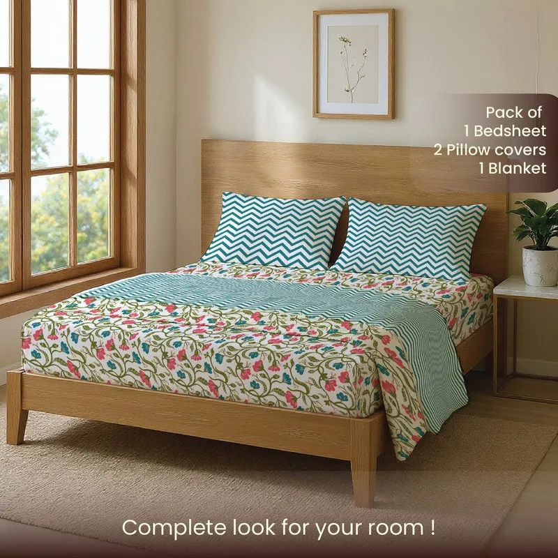 Urban Space Cozea Multicolor Glace Cotton,Microfiber Bedding Set (200 TC)  - Four Piece Set media 11