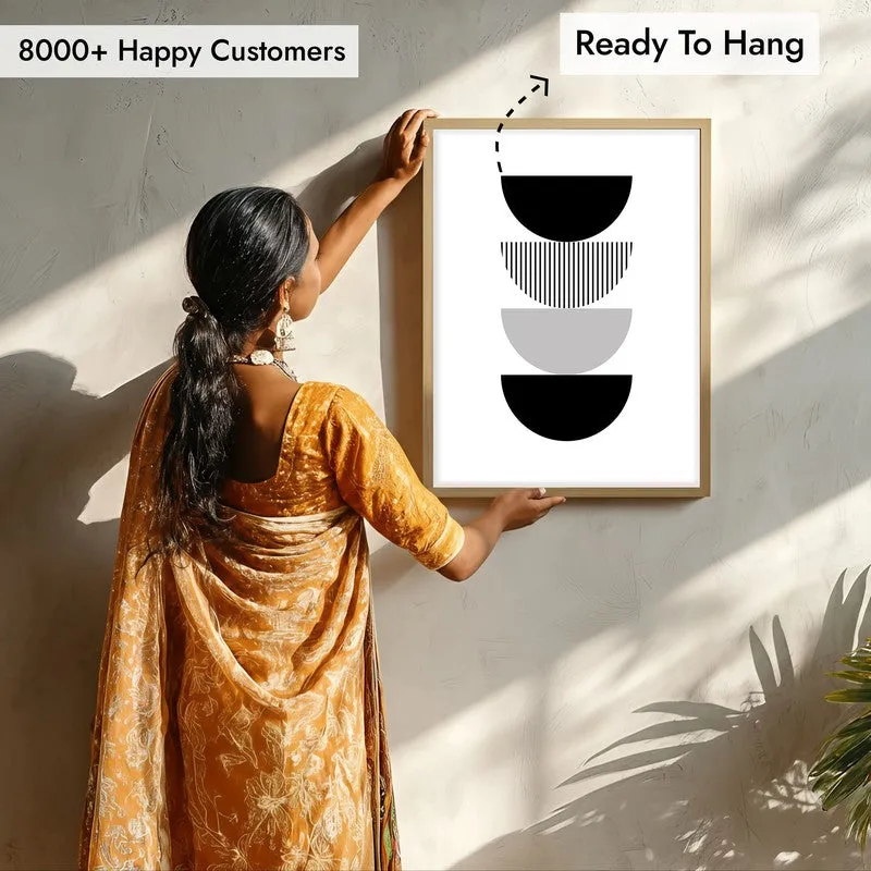 Carbon Echo Framed Canvas Archival Canvas Wall Painting - Natural Brown Frame media 6