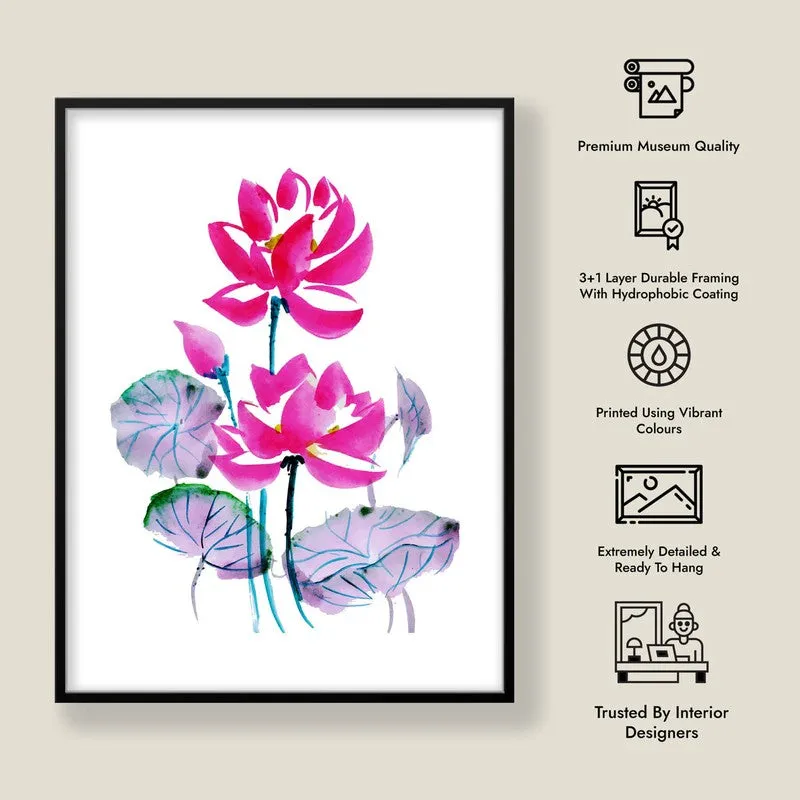 Lotus Duo Archival Paper Wall Art With Frame media 9