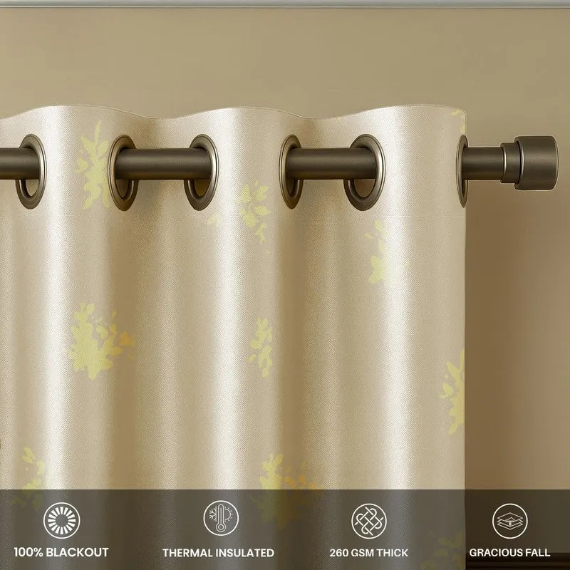 Crackle Cotton Curtain - Beige media 1