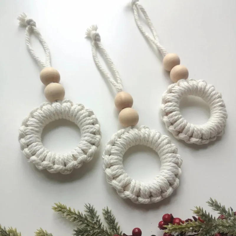 Winter Whimsies Macrame Christmas Ornament - Set Of Five media 4