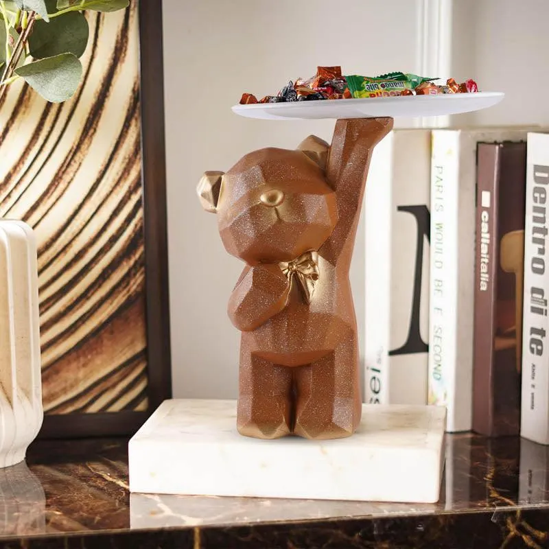 Teddy's Treat Painted Polyresin Show Piece - Brown media 1