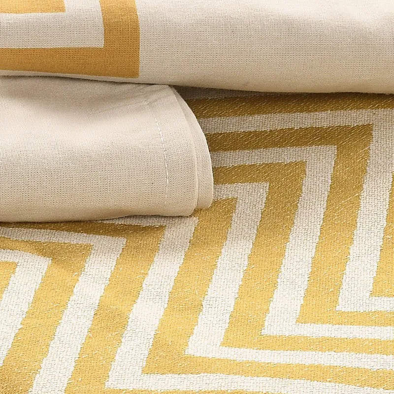 Wave Whisper Cotton Bedsheet (Yellow) - 224 TC media 5