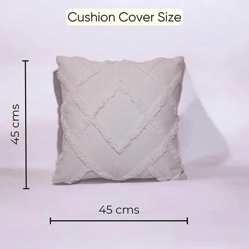 Marshmallow Matrix Tufted Cushion Cover (White) - Set Of Two media 6