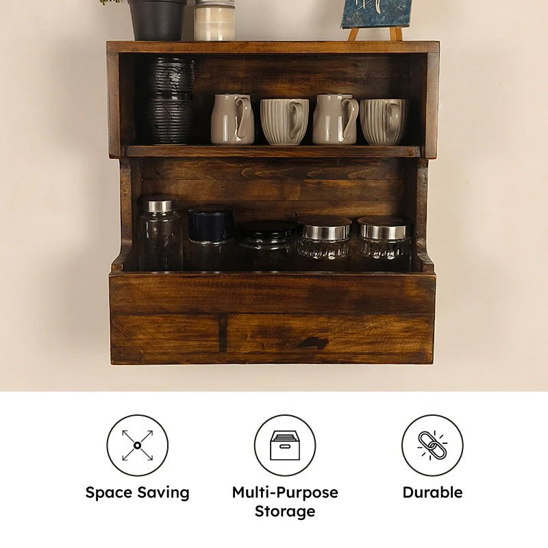 Elmedge Wooden Wall Shelf Organiser media 6