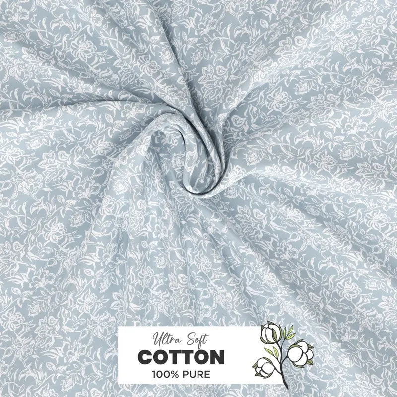 Havor Cotton Bedsheet (Grey,White) - 144 TC media 5