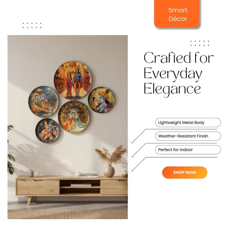 Krishna Whisper Wall Plates - Set of Five media 6