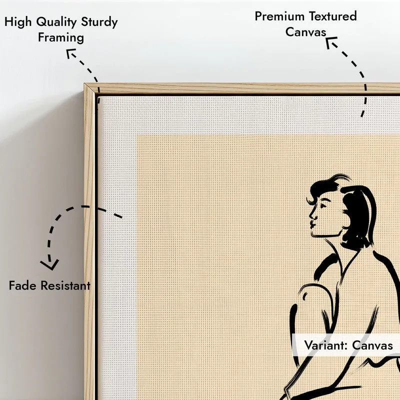 Pensive Moment Archival Canvas Wall Art - Natural Brown Frame media 6
