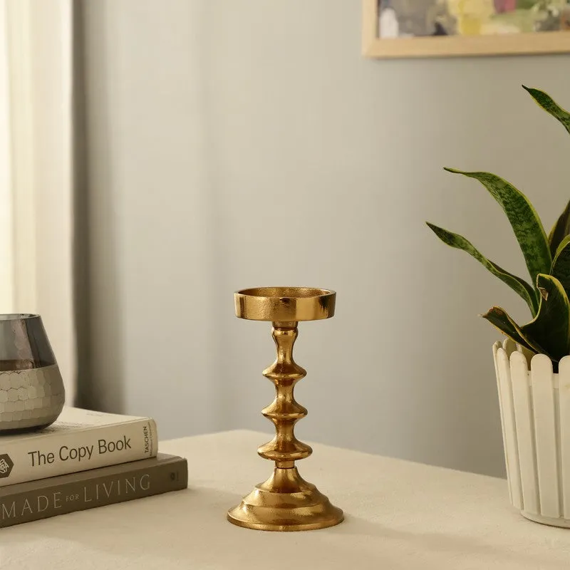 Elegant Pedestal Candle Holder - Gold media 3