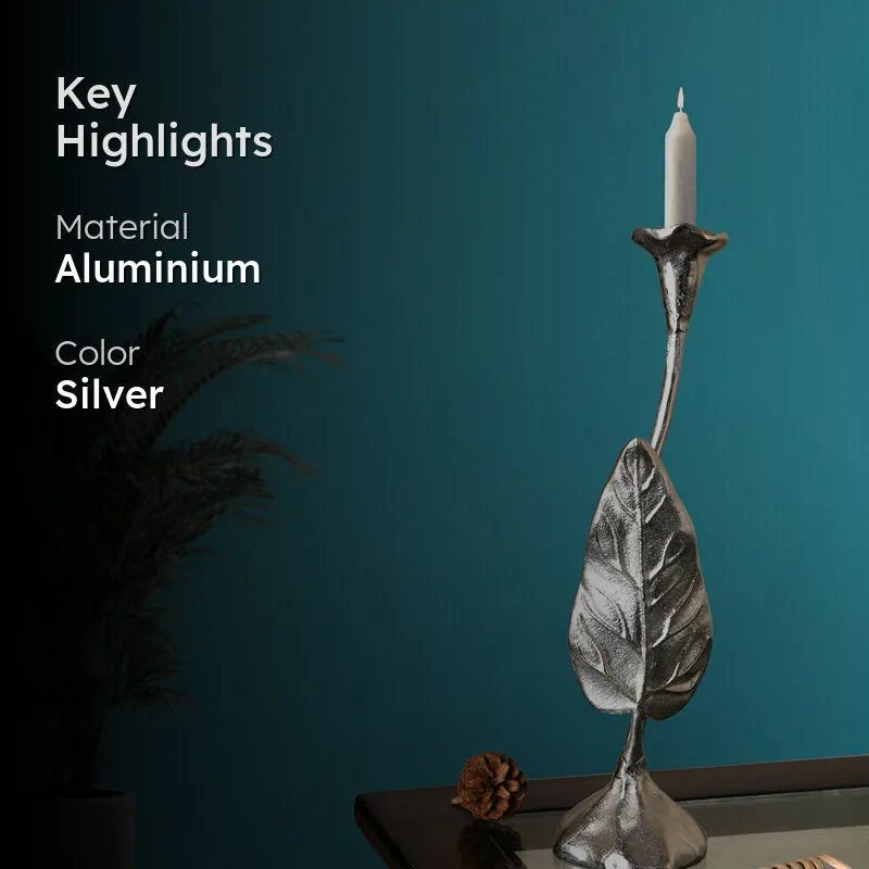 Joles Leaf Candle Holder (Silver) - Large media 2