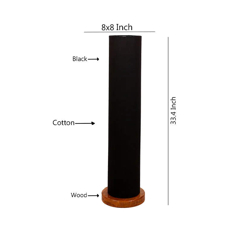 Agia Wooden Tower Floor Lamp With Jute Shade - Black media 5