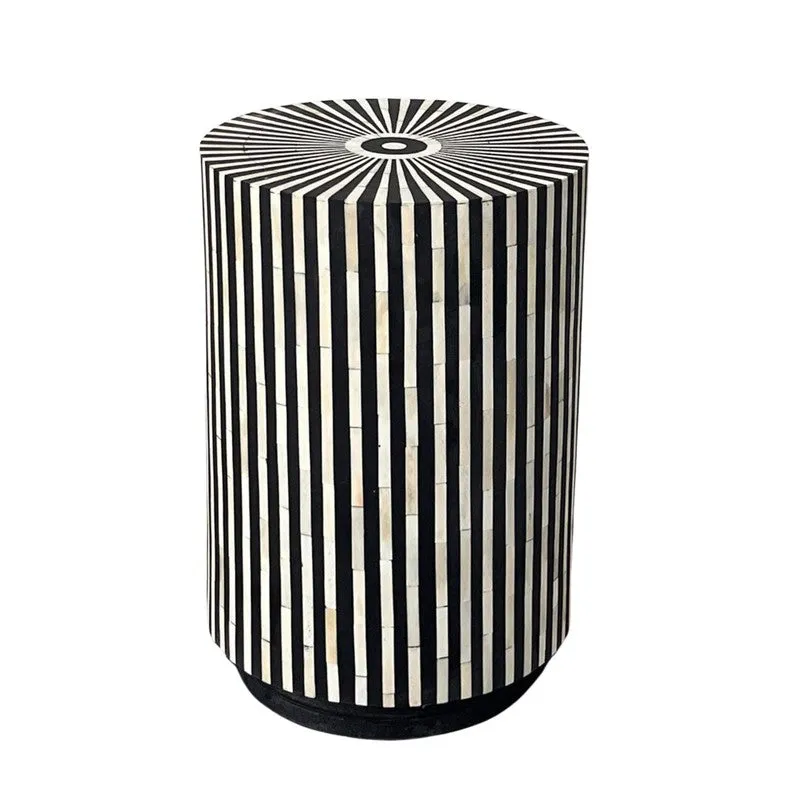 Grano Bone Inlay Side Table - Black media 3