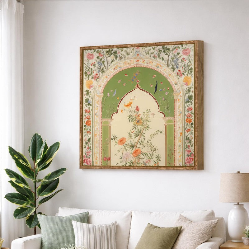 Cultural Curve Canvas Wall Art With Frame
